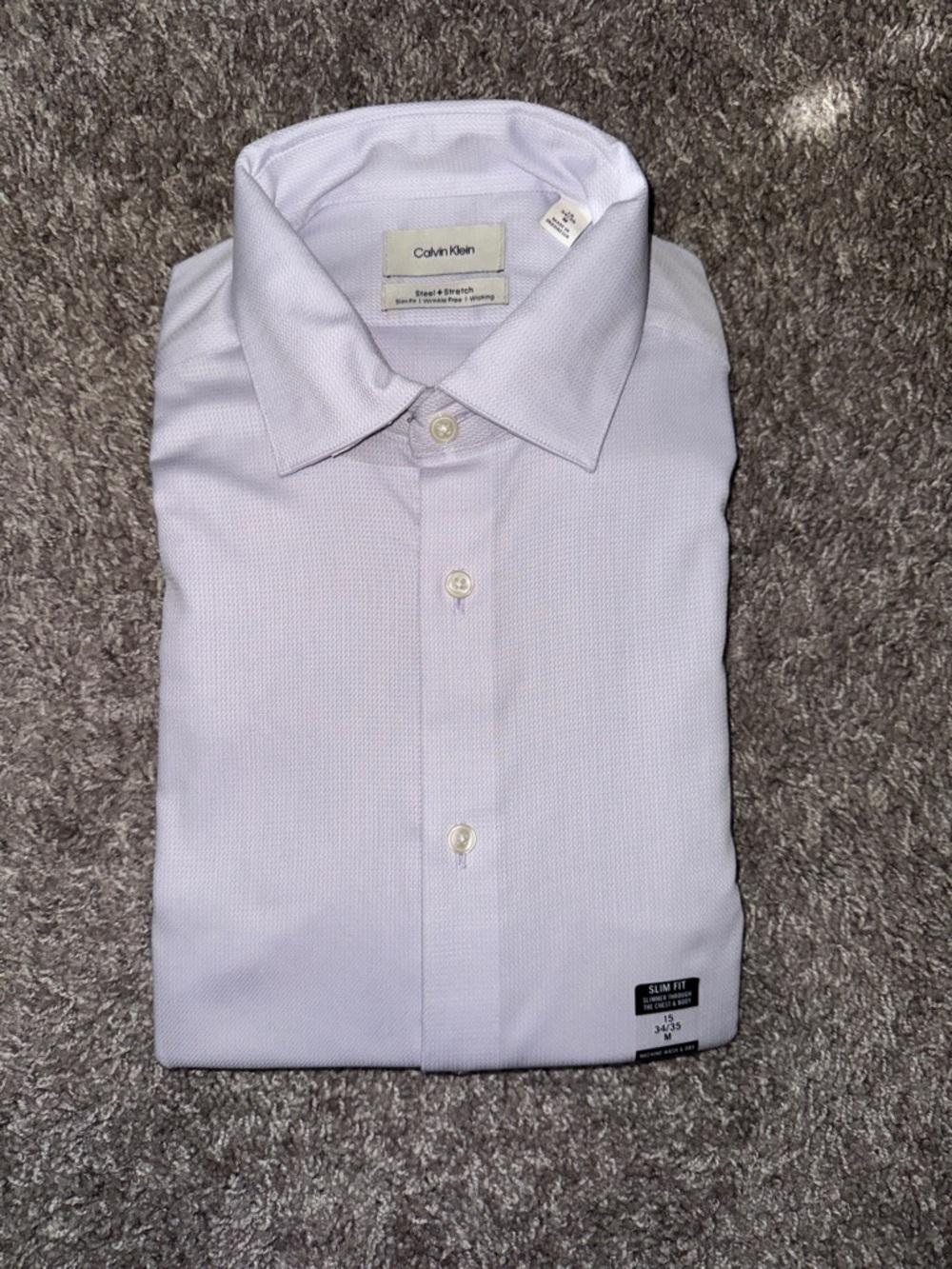 Calvin Klein Men’s Light Lavender Textured Dress Shirt